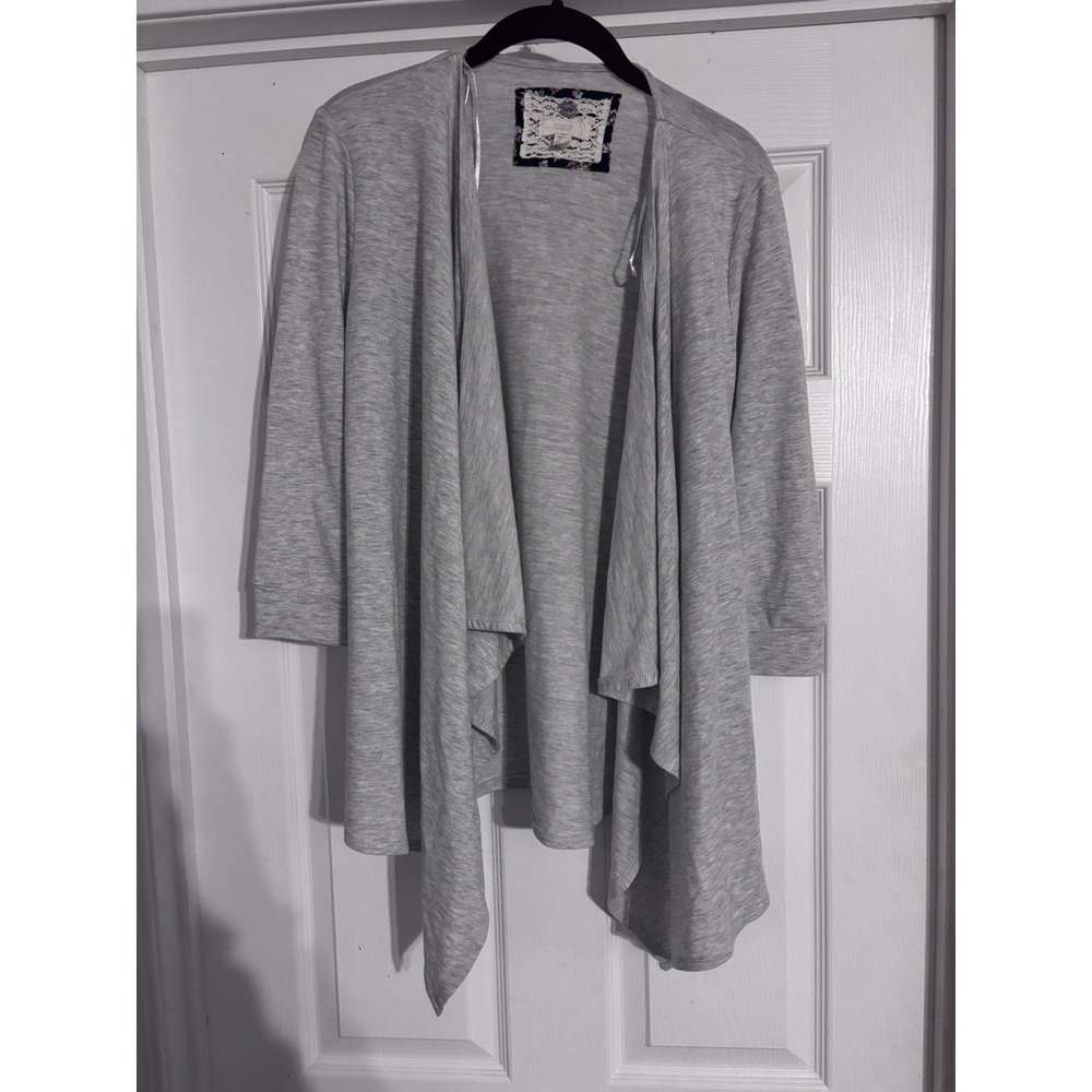Cupio Women's Open Front Cardigan Gray Lightweight Size Small